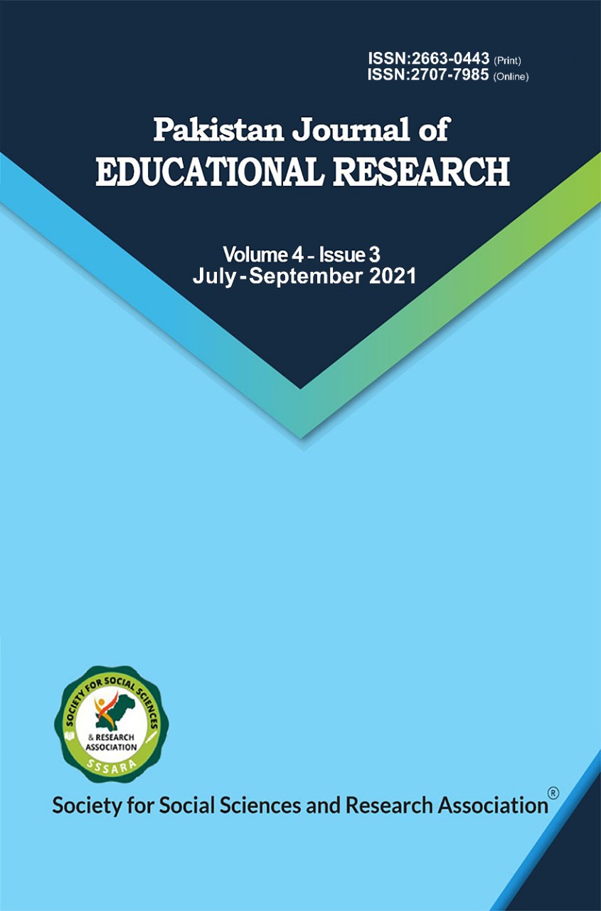 					View Vol. 4 No. 3 (2021): Pakistan Journal of Educational Research
				